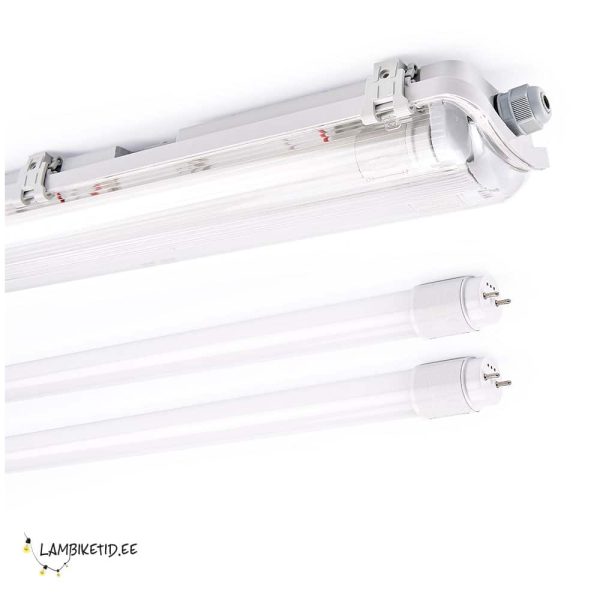 LED tööstusvalgusti IK08 IP65 120cm 2x valgustoru 18W G13 4000K