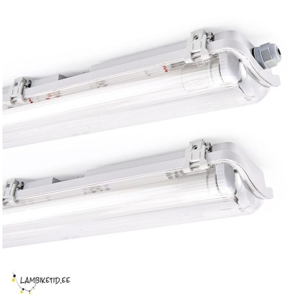 LED tööstusvalgusti IK08 IP65 120cm 2x valgustoru 18W G13 4000K | Lambikettide rent ja müük