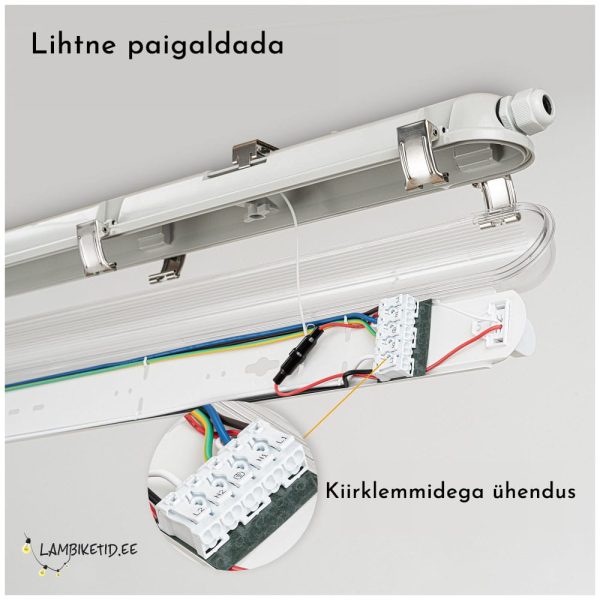 LED tööstusvalgusti IK10 IP65 150cm 1x valgustoru 22W G13 4000K | Lambikettide rent ja müük